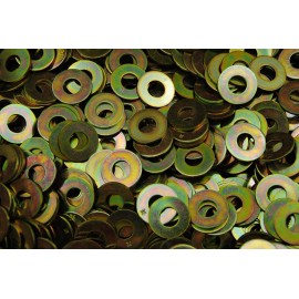 Lexar Industrial (500) Hardened 3/8" USS Flat Washers - Grade 8 - Yellow Zinc Plated - Thru-Hard