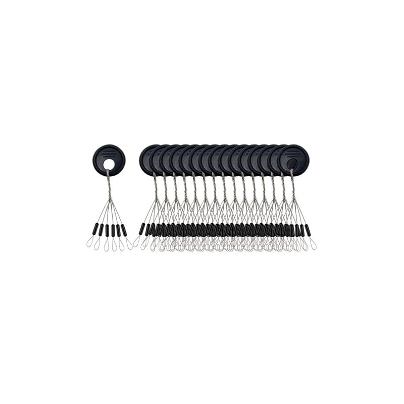 FOLANDO 100pcs Rubber Fishing Float Stops with Stainless Steel Wire