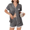 Ekouaer Womens Short Sleeve Pajamas Set Soft Sleepwear Button Down