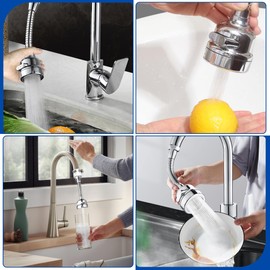 JAYWAYNE Faucet Sprayer Attachment Kitchen Sink Sprayer Replacement 3 Mode Kitchen Faucet Aerator Head with Hose 360° Rotatable Faucet Extender for Kitchen Sink Anti-Splash and Water Saving