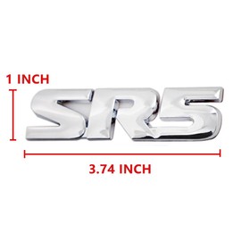 2X SR5 Emblem 4X4 Car Side Fender Rear Tailgate Decal Metal Sticker Badge Suitable for Tacoma (Silver)