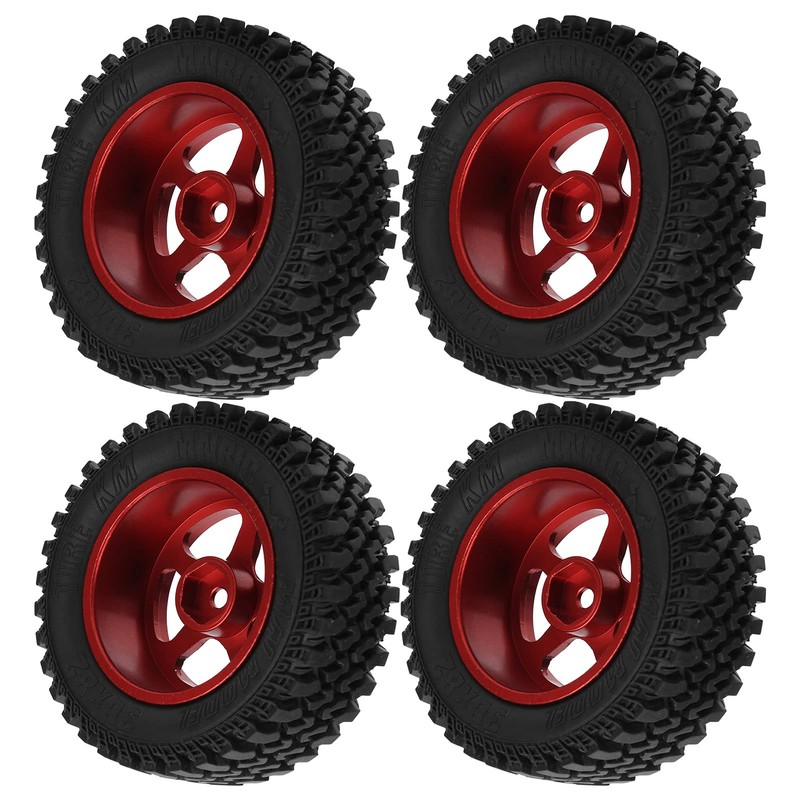 MN86 1/12 CarRed Aluminum Wheel Hub Rubber Tire RC Parts