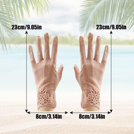 Tidyworm Lace Gloves, Women's, UV Protection, Thin, Cool Feel, Summer Gloves, UV Protection, Anti-Slip, Smartphone Compatible, Sunscreen, Weddings, Driving, Bicycle, C Pink