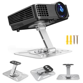 AHRLIC Desktop Projector Stand, 360° Rotation Foldable Metal Projectors Bracket, Liftable Portable Projector Stand for Home Theater, Office, Adjustable Height & Angle Mount for Desk/Wall/Ceiling