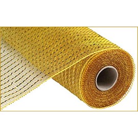 Cinta de malla de poliéster decorativa, 25,4 cm x 76,2 cm (dorado/marrón, lámina dorada)