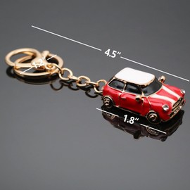 Car Keychain with Keyring, Metal Car Model Key Chains for Car Keys, Keychain Accessories for Men and Women Family Present (Red)