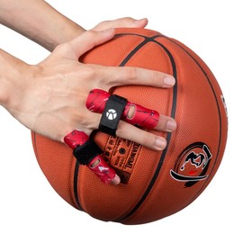 Kuangmi Finger Sleeve Support Protector and prevents Injuries During Sport, 1 Piece, Red S/M