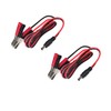 DC 5.5 x 2.1mm Battery Alligator Clips Extension Cord - 12v-24v Car Charger Power Supply Cord DC Connector Cable (5FT-2PACK)