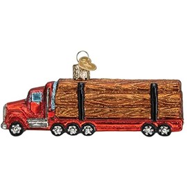 Old World Christmas Logging Truck Glass Blown Ornament for Christmas Tree