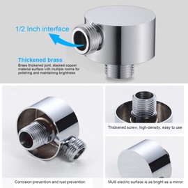 Wall Connection Elbow, Universal Shower Connection Elbow 1/2 Inch Showers and Shower Systems, Wall Connection Elbow, Wall Connection Elbow Shower (Black - Round)