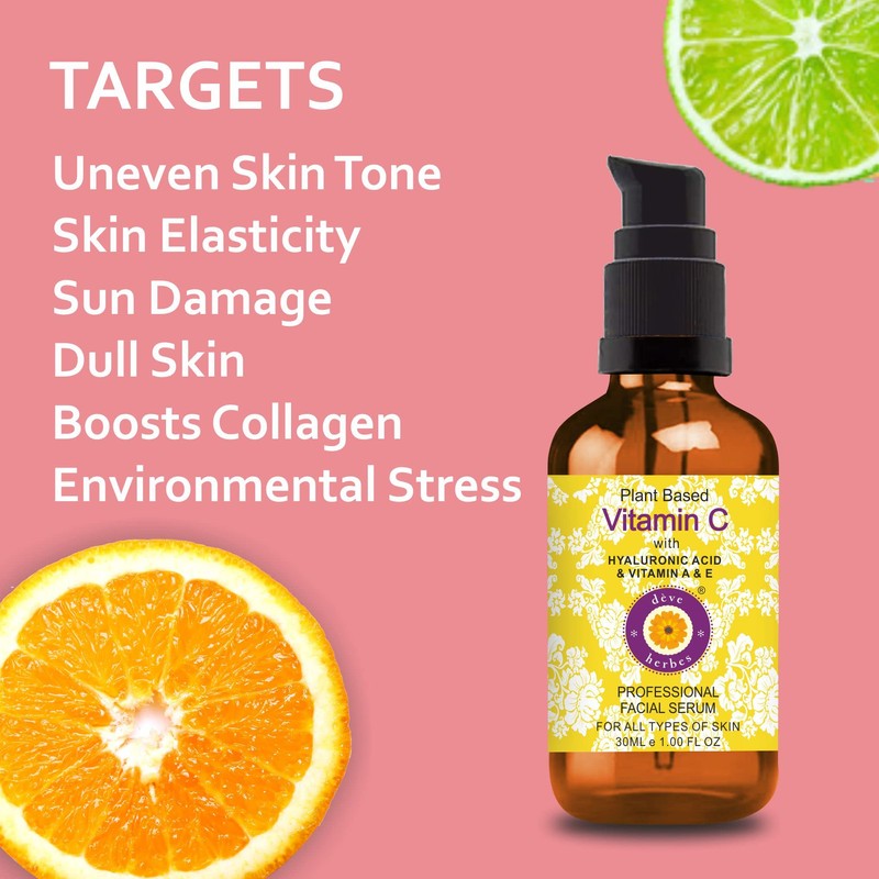 Deve Herbes Plant Based Vitamin C Face Serum with Hyaluronic