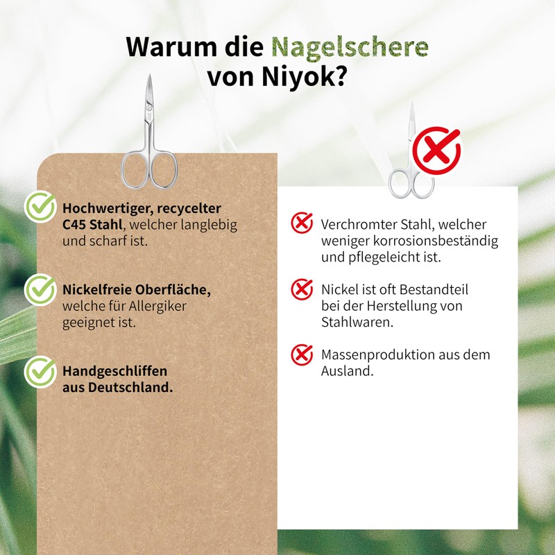 Niyok® Solingen Nail Scissors, Extra Sharp Nail Scissors, Professional Nail