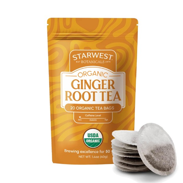 Starwest Botanicals Organic Ginger Root Tea - Caffeine Free Herbal