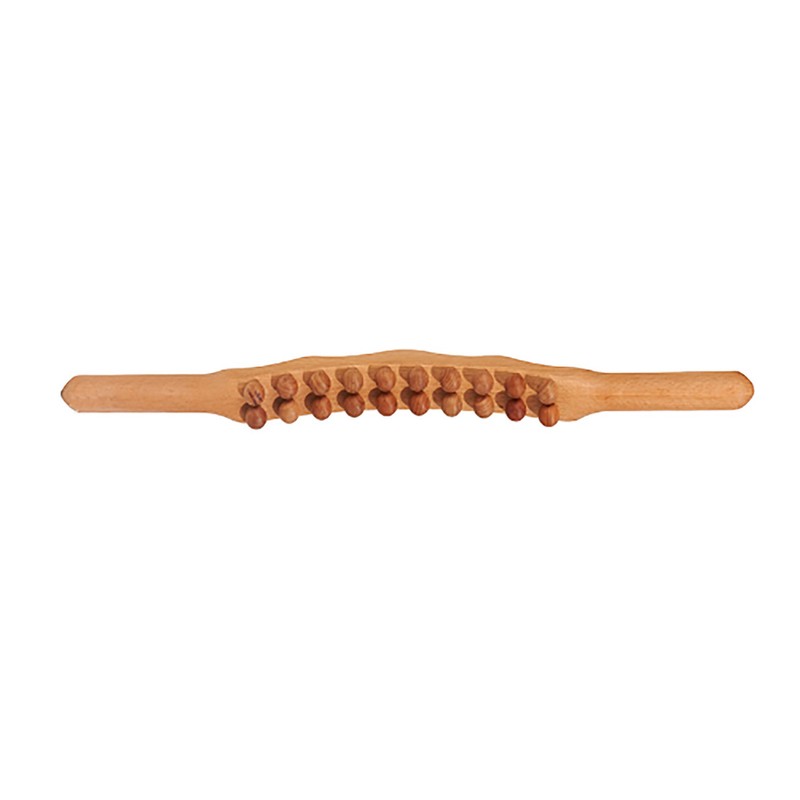 Wooden Gua Sha Stick Double Row 20 Beads Trigger Point