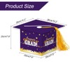 Topfunyy 2025 Graduation Party Card Box, Purple Gold Congrats Cap