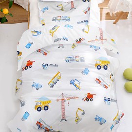 Children's Bed Linen 100 x 135 cm Cotton Bed Linen for Baby Children Girls Boys with Zip (Colourful, 100 x 135 cm + 40 x 60 cm, 2-Piece)