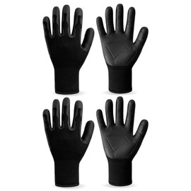 HndToArm Gardening Gloves for Men & Women Ladies, New & Durable TPE Coated for Yard Garden, Outdoor Indoor Protective Work, 2 Pairs (Black, Medium)