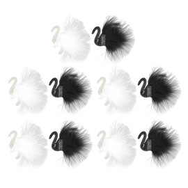 10pcs Swan Patch Black White Feather Decorated Rhinestones DIY Ironing Use Handwork Embroidered Patch for Clothing