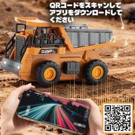 ARRISHOBBY 1:64 Mini Dump Truck Construction Vehicle Super Pivot Turn Four-Wheel Drive Zinc Alloy Cargo Bed Adult/Children Toy App Control Giteki Certified