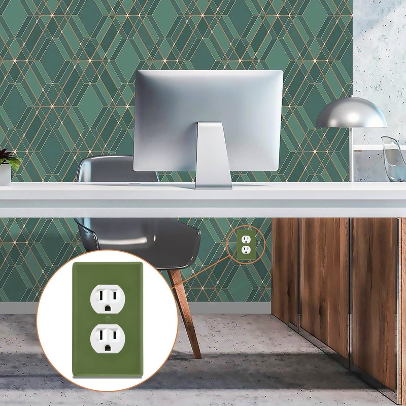 Kigai Blank Wall Plate,Plain Dark Olive Green Solid Color Outlet