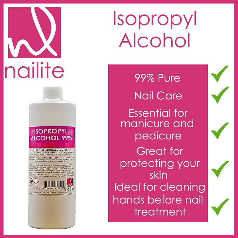 Nailite Isopropyl Alcohol for Beauty Tools, Earrings and Nail Gel