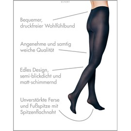 KUNERT Women's Velvet 40 Tights, 40 DEN, Blue (Marine 0880)), 8 to 10