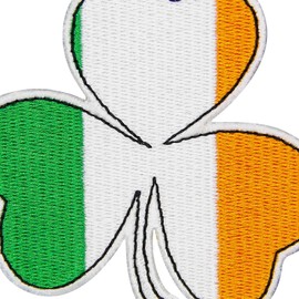 EmbTao Irish Clover Ireland Flag Color Embroidered Patch Lucky Shamrock Iron On Sew On Ireland Emblem