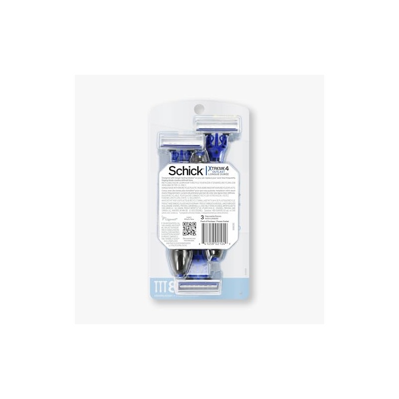 Schick Xtreme 4 with Titanium Coated Blades and Ergonomic Handle,