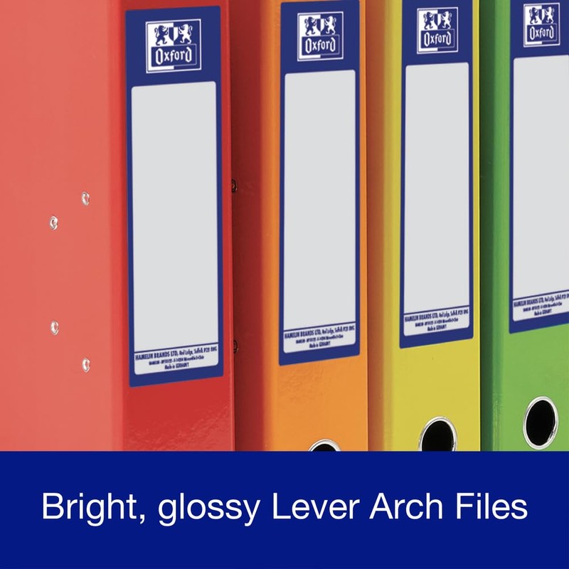 Oxford Premium A4 Lever Arch File, Charcoal Black Single Folder,