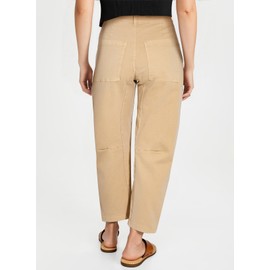 EVALESS High Waisted Jeans for Women Trendy 2025 Wide Leg Loose Baggy Cropped Denim Pants Parchment Size 12