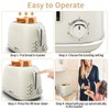 Toasters 2 Slice Retro Stainless Steel Toasters with Bagel, Cancel,