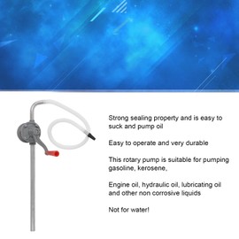 Rotary Pump, 5L Aluminum Drum Pump Rotary Hand Oil Transfer Pump Barrel Pump Hand Crank Oil Gas Barrel Drum Pump Rotary Oil Fuel for Fuel Barrel, Diesel, Lubricating Oil
