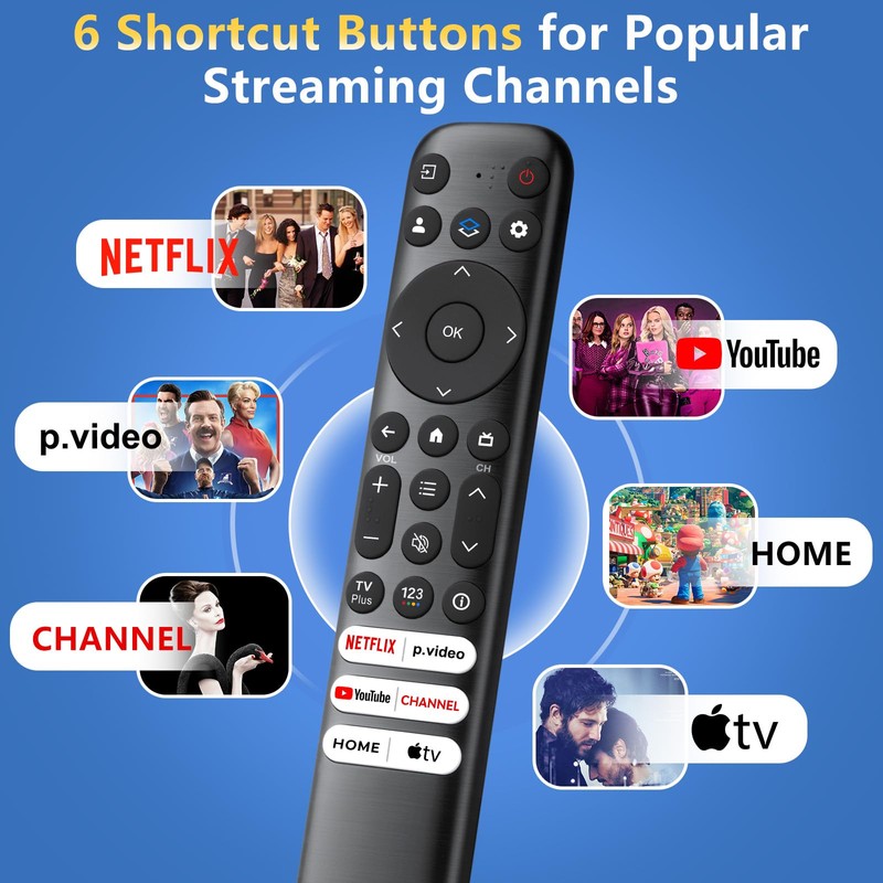 for TCL-Google-TV-Remote Control Replacement,RC813 Compatible with TCL Smart TVs QM8/QM7/S5/S4/S3/Q7/Q6/Q5