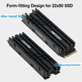 RIITOP NVMe Heatsink, M.2 Heatsink for M2 NVMe or SATA-Based SSD 2280 Cooler