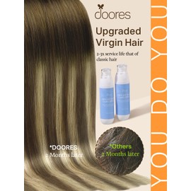 DOORES Tape in Hair Extensions Human Hair, Walnut Brown to Ash Brown and Bleach Blonde 12 Inch 40g 20pcs, Hair Extensions Tape in Hair Remy Straight Hair Extensions