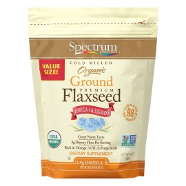 Spectrum Essential Flax Seed Ground Vsize Organic 24 Oz (Pack of 3)