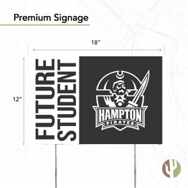 Desert Cactus Hampton University Pirates 12x18" Graduate Graduation Celebration Yard Sign Graduates Outdoor Lawn Display with Stakes (Grad Sign 4)
