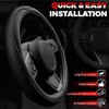 Ouzorp - Funda para volante de coche, microfibra, negro, 37-39
