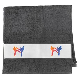 Huuraa Taekwondo Towel Colourful Silhouette Gift 50 x 100 cm Graphite Cotton Taekwondo Present