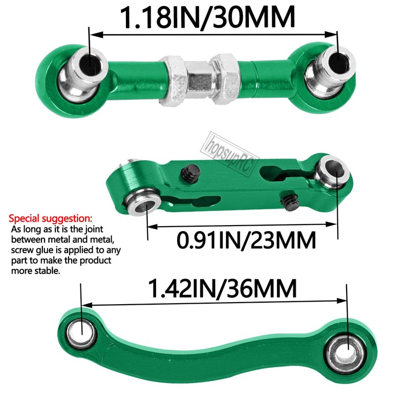 hopsupRC RC Aluminum Metal Turnbuckle Camber Links Toe Links with