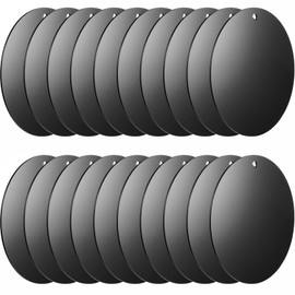 Cindeer 20 Pcs 4 Inch Black Acrylic Ornaments Blanks Acrylic Disc with Holes Round Christmas Ornaments Blank Keychain with Polished Edges for Christmas Tree Decor DIY Crafts Xmas Day Party