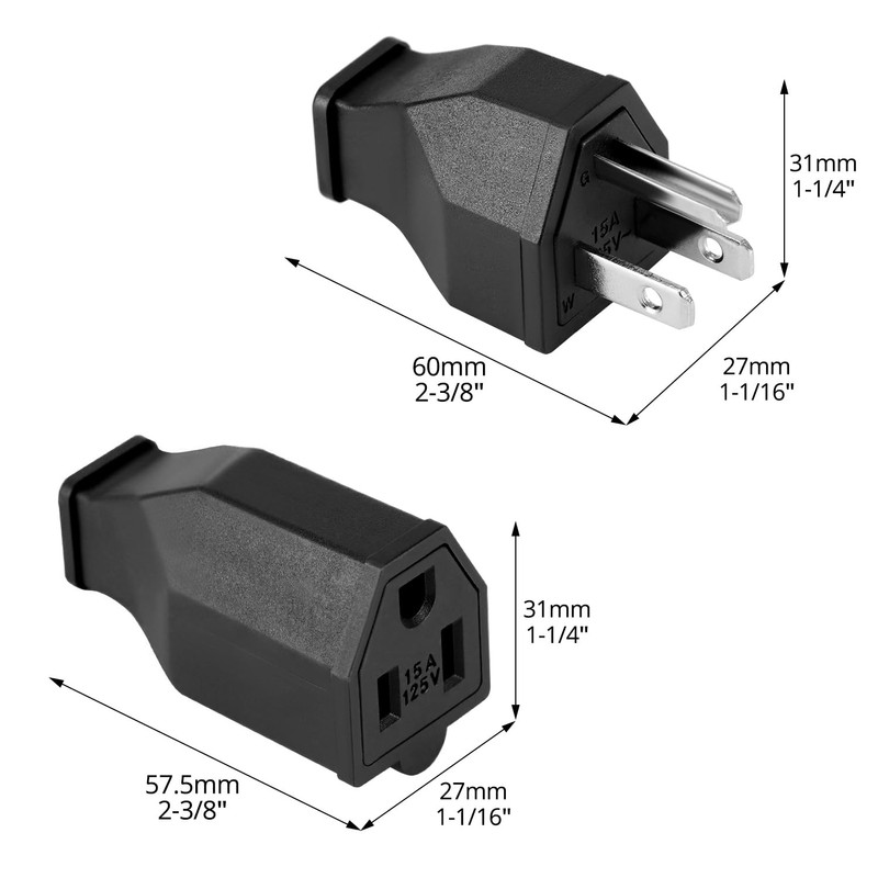 QWORK 20 Pieces Extension Cord Plug Replacement Set – Includes