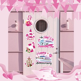 JoyAura Anniversary Cruise Door Magnets - 7 Pcs Wedding Anchor Ship Cabin Magnetic Stickers Stateroom Accessories for Party Carnival Refrigerator Car Fridge Magnet Decorations Garage Locker Decor