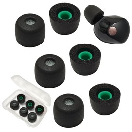Luckvan Memory Foam Ear Tips for Sony WF-1000XM5 Replacement Earbuds Tips for WF-1000XM5 WF-1000XM4 fit in Case, 3 Pairs Black Medium