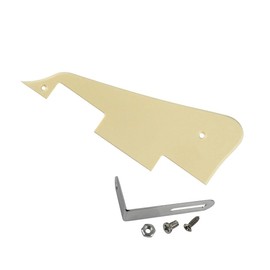 FLEOR 1Ply Cream LP Guitar Pickguard with Chrome Bracket Mounting Screws LP Style Pickguard Set