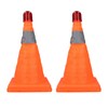 2 Set 30cm Traffic Cones Foldable Reflective Strips Road Safety