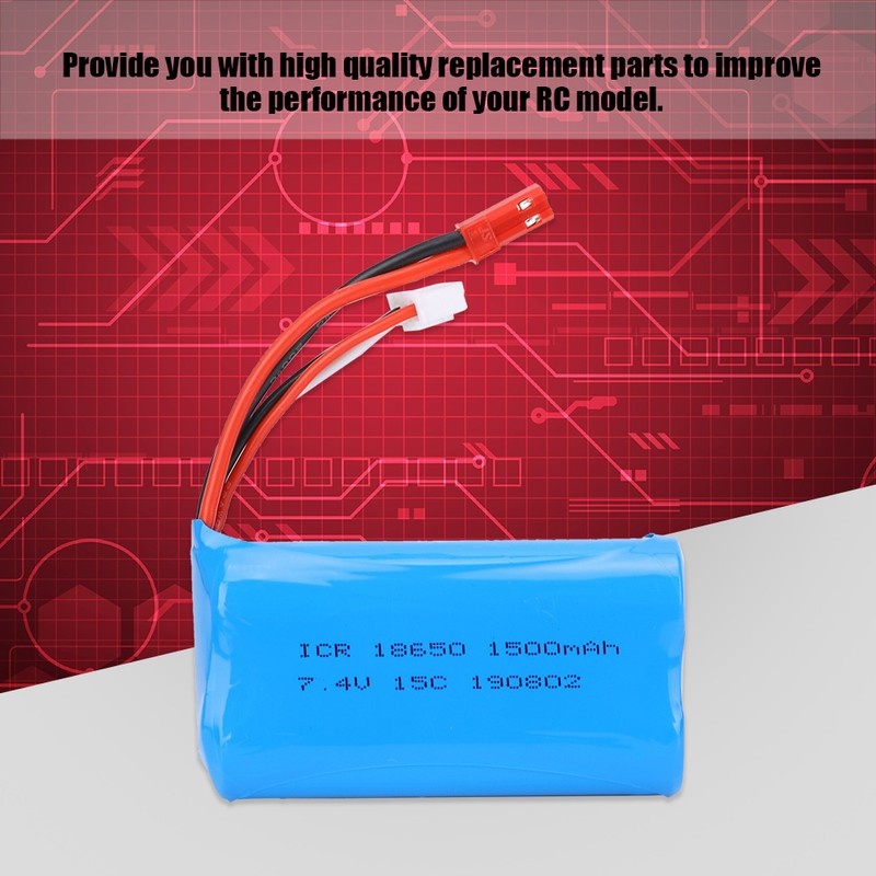 7.4V 1500mAh 18650 15C Rechargeable Lithium Battery RC Aircraft Part