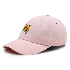 JPAK Corgi Butt Premium Dad Hat Embroidered Baseball Cap Welsh Corgi Light Pink