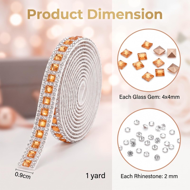 Rhinestone Strips Rhinestone Ribbon Self Adhesive Trim 2 Yards