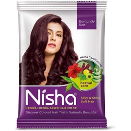 Nisha Natural Henna Based Hair Color Powder 15gm Burgundy Red (Pack of 6)